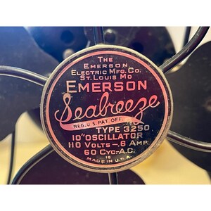 Antique Emerson Seabreeze Electric Fan 13" Black Industrial Art Deco WORKING! image 9