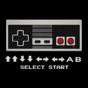Camiseta de los 90 con el Código Konami para gamers – Camiseta nostálgica con diseño de mando de NES