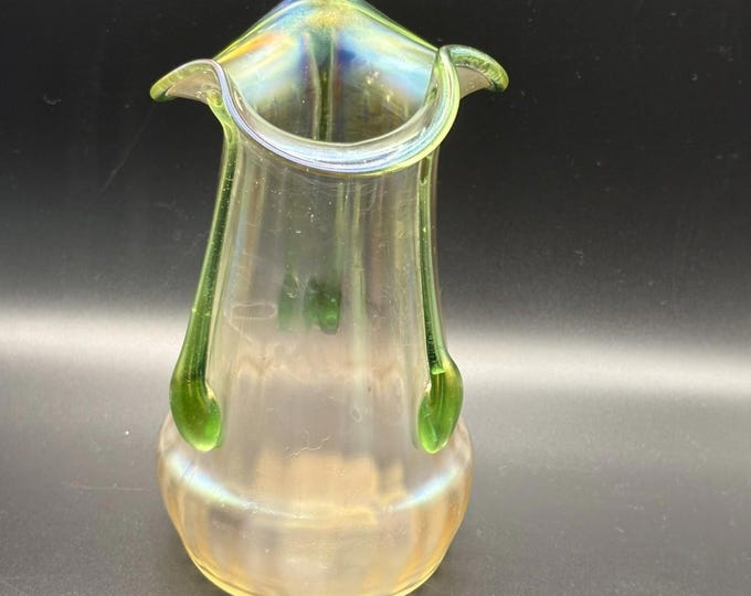Kralik Bohemian Iridescent Art Glass Vase Tadpoles, c.1900/ Glows