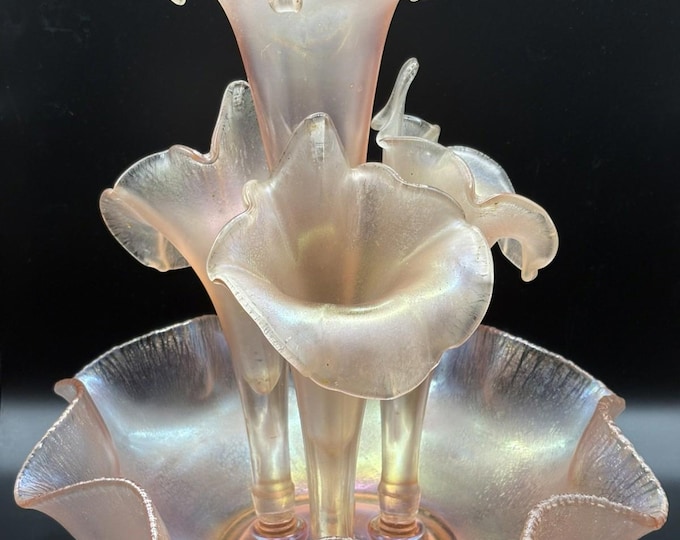 Fenton  Velva Rose Stretch Glass Epergne