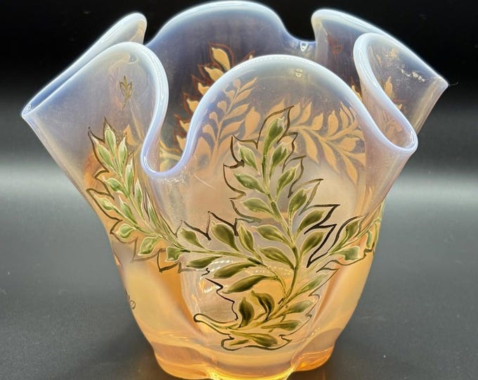 Charleton Decorated Opalescent Handkerchief Vase