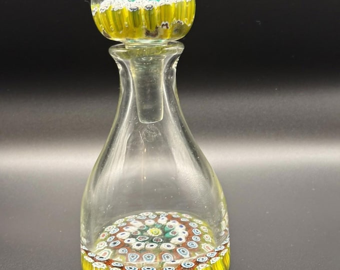 Murano Millefiori  Glass Perfume Bottle/ Ink Well