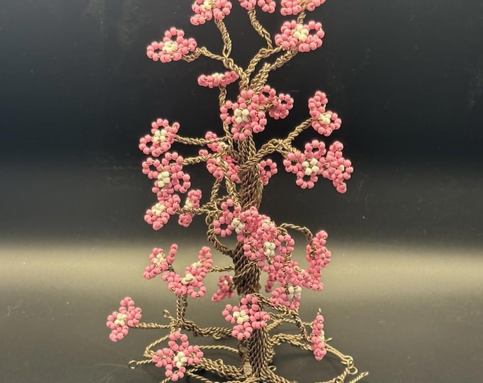 Vintage Beads Hand Crafted/Wired Flowering  Tree