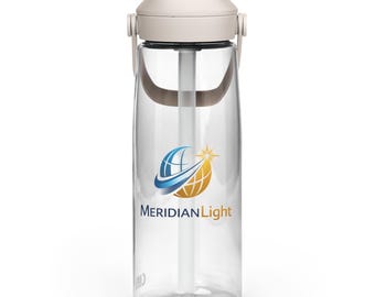 Botella de agua con pajita giratoria