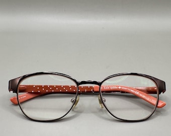 Vintage Kate Spade Geri OX81 Eyeglasses Frame Black Coral Polka Dot 51-17-135
