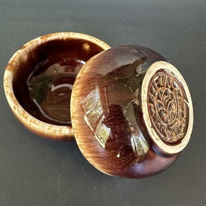 Vintage McCoy Heinz Brown Drip Glaze Bowls Set Of 2 Mint Condition Rare  MCM