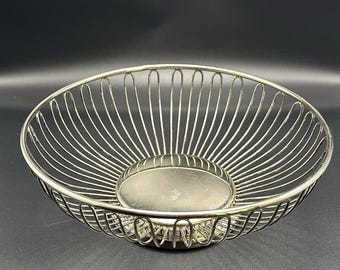 Koszyk na owoce z drutu w stylu vintage, metalowy, w stylu mid-century modern