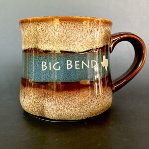 Big Bend National Park Texas Coffee Mug Ceramic Souvenir Cup Drip Glaze Brown