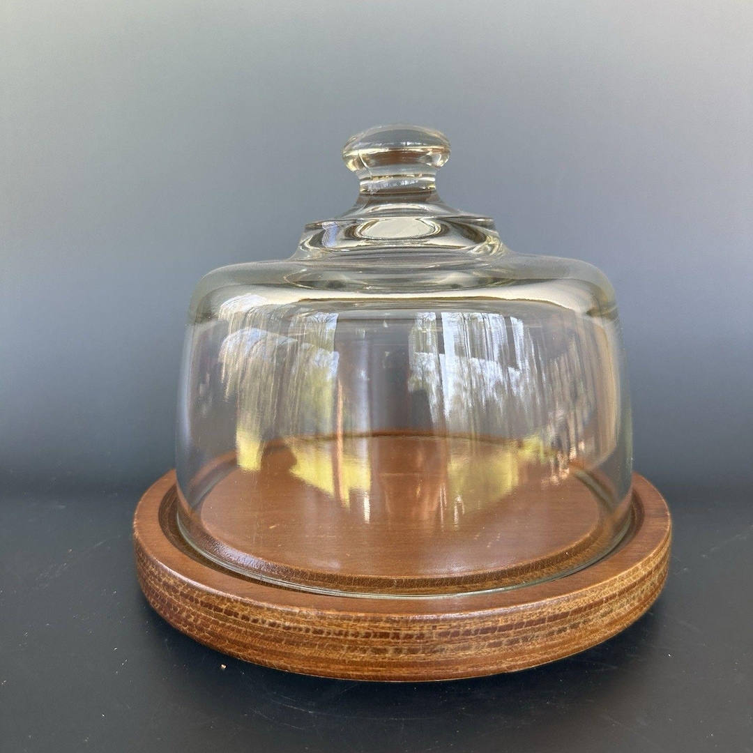 Vintage Glass Cloche Dome W/ Goodwood Wooden Base - Display Bell Jar - Etsy
