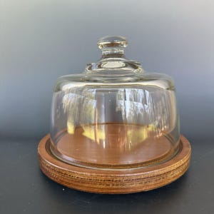 Vintage Glass Cloche Dome w/ Goodwood Wooden Base - Display Bell Jar