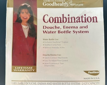Sistema combinado de ducha vaginal, enema y botella de agua Goodhealth Vintage (1992)