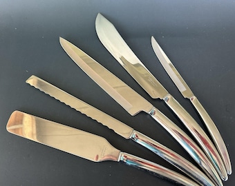 Vintage Saladmaster steak knife set 5 pcs stainless steel 406 Solid Handle MCM