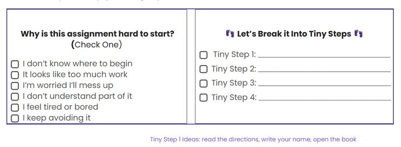 ADHD Task Breakdown Tool for Kids | Executive Function Worksheet ...