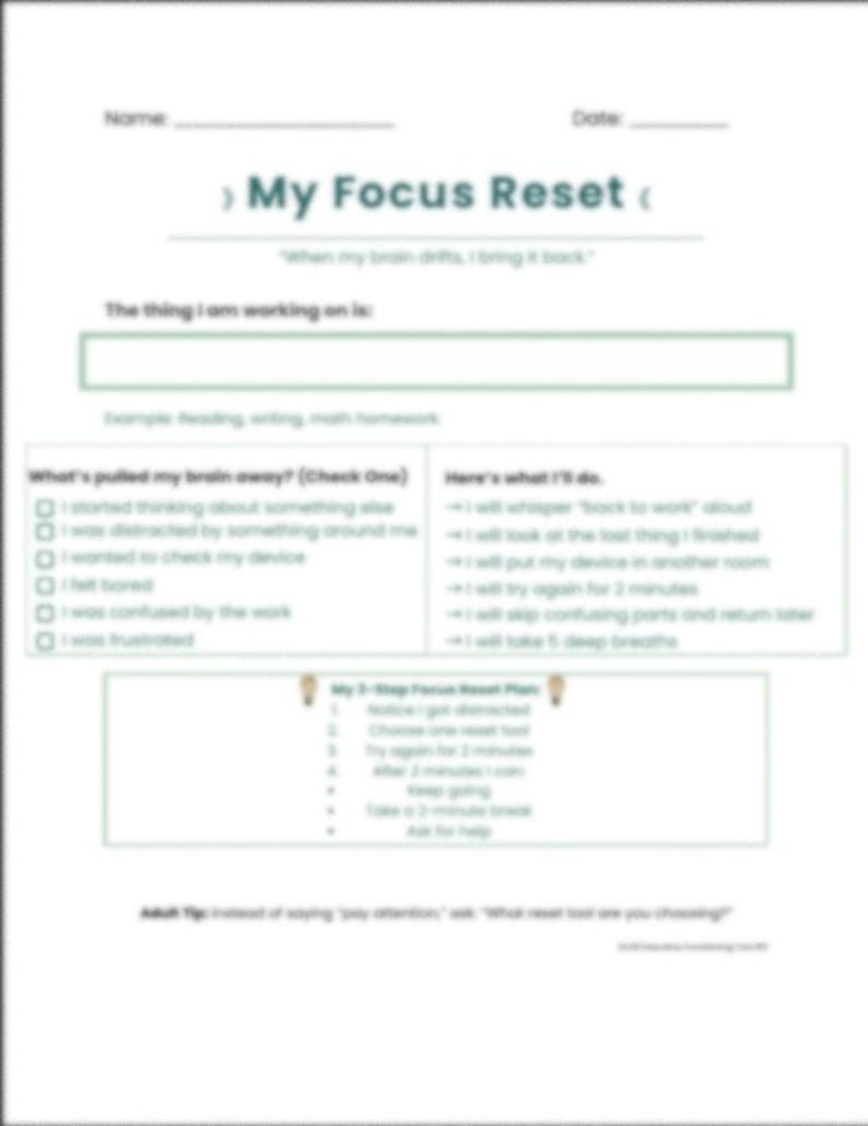 ADHD Executive Function Toolkit for Kids | Task Initiation Tool, Focus ...