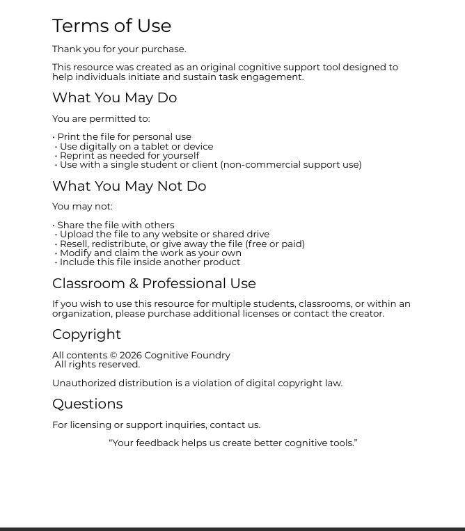 ADHD Task Breakdown Tool for Kids | Executive Function Worksheet ...