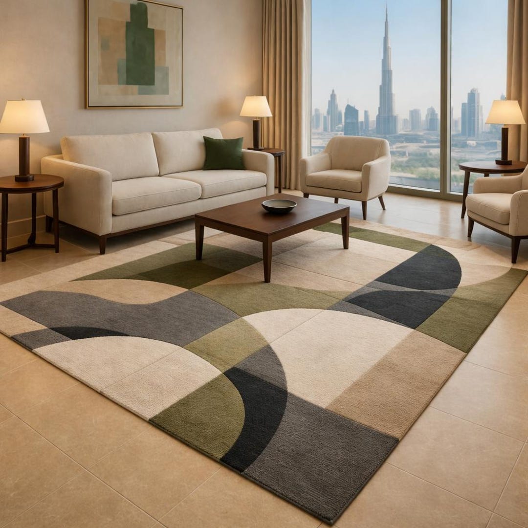 Hand-tufted Wool Abstract Rug 8x10 Handmade Modern Geometric Area Rug ...