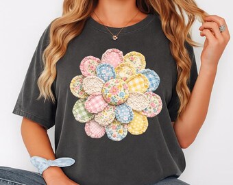 Comfort Colors® Floral Daisy Shirt, Vintage Flower Graphic TShirt, Cottagecore Floral Shirt, Spring Summer Shirt, Floral Daisy, ONLY PRINT