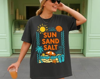 Comfort Colors® Summer Vibes Shirt, Beach Shirt, Beach Lover Gift, Trendy Summer Graphic Tee, Sunset Tshirt, Vacation Shirt, Travel Shirt