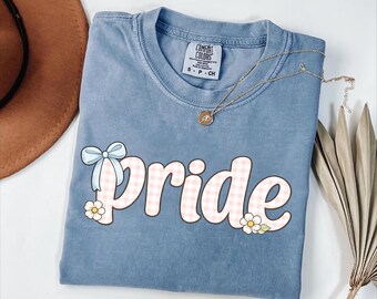 Pride Shirt, LGBTQ Gift Tee, Coquette Ally Shirt, Rainbow Unity Tshirt, Cute Bow Tee, Inclusive Love Tee, Cottagecore Floral Tee, Joy Tshirt