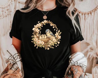Chemise oiseau, chemise amoureux des oiseaux de la nature, cadeau pour amoureux des oiseaux, t-shirt oiseaux, chemise amoureux de la nature, chemise cadeau oiseaux, t-shirt nature fleurs mère