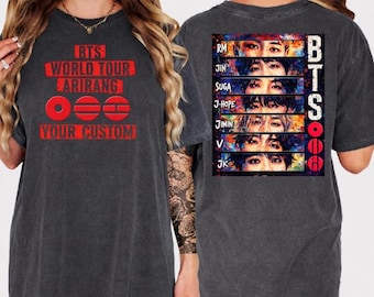 Camiseta personalizada del BTS World Tour Arirang 2026 Regalo personalizado para fans del Kpop y del Army de conciertos Merchandising de Bangtan Jin Jungkook RM Jimin V Suga Jhope