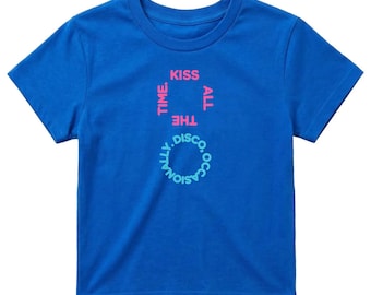 Kiss All The Time Disco Occasionally Shirt Harry Inspired Album Merch Tour Concert Graphic Retro Aesthetic Unisex Square Circle Design Tee