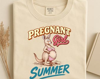 Pregnant Girl Summer Shirt, Summer Goose Shirt, Cute Pregnancy Gift, Summer Party Wear, Unisex Graphic T-Shirt, Funny Announcement Tee