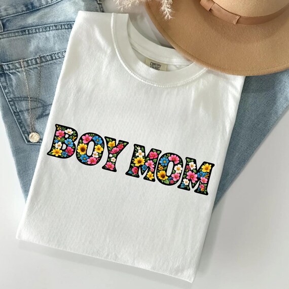 Comfort Colors® Boy Mom Shirt, Toile Floral Boy Mama Shirt, Pregnancy Announcement Boy, Mother's Day Gift, Cute Mom Tee, Mama of Boys Shirt