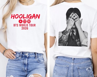 Camiseta de concierto BTS Arirang BTS Jin Hooligan Kpop Fan Music Shirt Jin Tee Gift World Tour 2026 Korean Idol Fan Gift Graphic Unisex Top