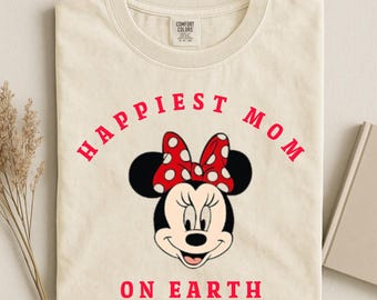 Happiest Mom Shirt Disney Mickey Mouse Mom Tee Mothers Day Gift Cute Matching Family Vacation Magic Kingdom Graphic Shirt Comfort Colors
