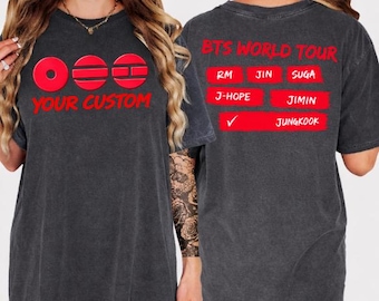 Camiseta personalizada de la gira mundial de BTS 2026, regalo para fans del Kpop, concierto Army, Arirang Jin Jungkook, camiseta de merchandising de Bangtan, ídolo coreano, grupo de K-pop, diversión.