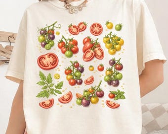 Vintage Tomato 90s Graphic T-Shirt, Retro Comfort Colors® Summer Vegetable Garden Nature Y2k Unisex Shirt, Tomato Shirt, Vintage Tomato Tee