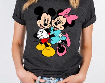 Dancing Disney Minnie Mickey Mouse Cartoon Characters Disneyland Party Happy Disco Vintage Graphic Tee Unisex Gift Vacation Outfit Fun Trip
