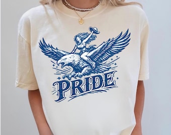 Pride Eagle Shirt, LGBTQ Gift Tee, Western Freedom Tshirt, Rodeo Allies Shirt, Pride Month Tee, Rainbow Spirits Shirt, Queer United Tee