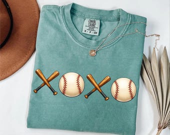 Comfort Colors® Baseball XOXO Shirt, Baseball Fan Shirt, Baseball Season, Baseball Lover Mom Shirt, Cheer Baseball Mom, Baseball Game Day