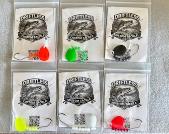 Aparejos giratorios fluorescentes Driftless Custom Tackle – Arneses para lucioperca hechos a mano, atados a mano en Wisconsin