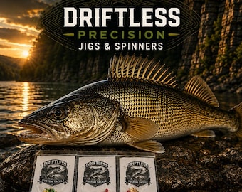 Kit de iniciación Driftless Precision para lucioperca / Kit de pesca para aguas claras y turbias