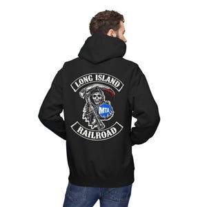 Long Island Railroad Skull Patch Hoodie | LIRR MTA Railroad Logo
