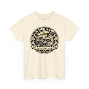 Long Island Railroad Steam Locomotive Heritage Tee | Established 1834 vintage train emblem