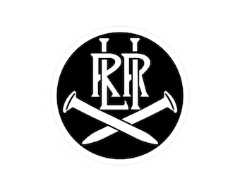 Long Island Rail Road Monogram Crossed Railroad Spikes Sticker | LIRR Kiss-Cut Vinyl Decal