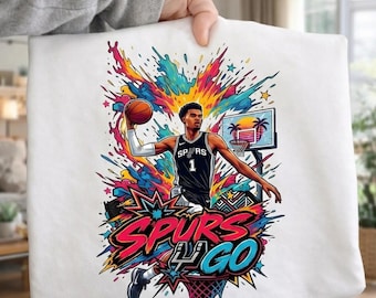 Go Sporen Go PNG | Basketball Fan Spirit Grafik | Sportstil Splash Art | Digitaler Download | Game Day Fächer Design | Druckbare Grafikdatei