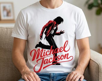 Michael Jackson Png I konisch Pop Star Tanz Silhouette SVG | Retro Musiker Clipart | Rote Jacke Tänzerin Vektor | Vintage Musikkunst