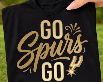 Go Spurs Go png svg, Basketball Fan Digital Download, Sport Team Spirit Design, Spieltag Shirt PNG, Retro Sport Zitat SVG