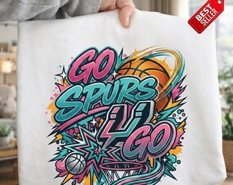 Go Sporen Go PNG | Basketball-Fan Spirit Design PNG | Sport Typografie Grafik | Spieltag Digitaler Download | Basketball inspirierte Kunstwerk PNG