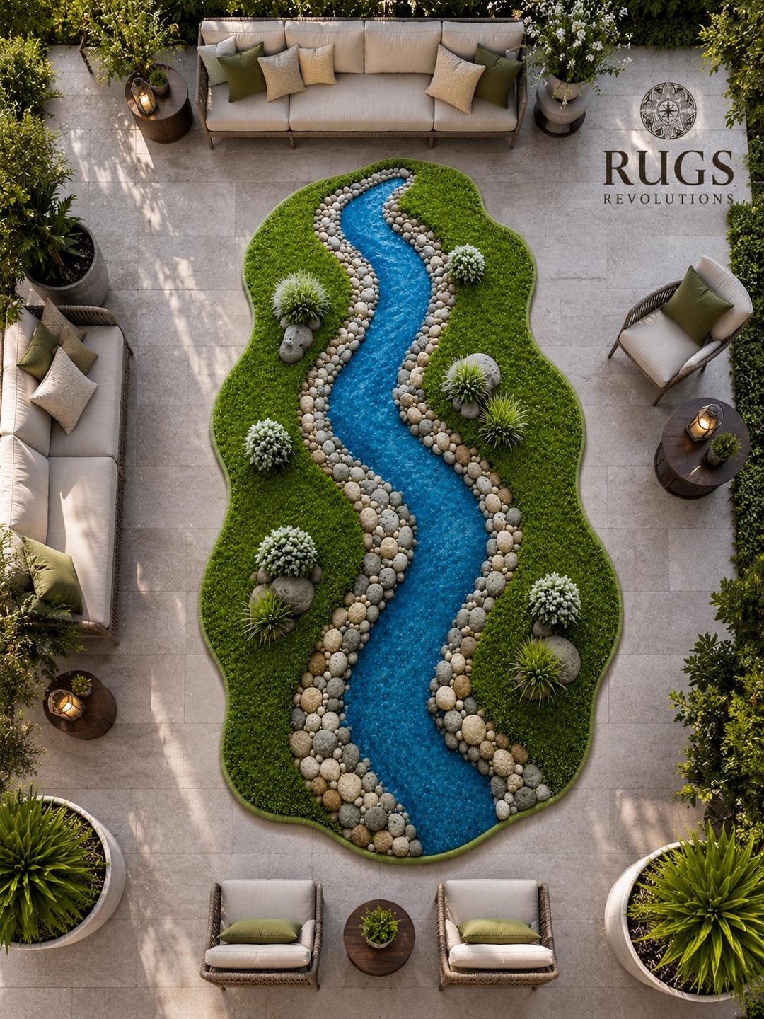 River Run Decorating River Flow Landscape Floor Art for Modern Luxury Living Spaces - Etsy