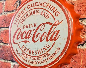 Placa de refrigerante estilo vintage (14") Mancave Garage Bar Pátio Decoração de casa