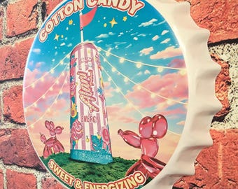 ALANI NU Cartello per zucchero filato (14") Mancave Garage Bar Patio Decorazione della casa