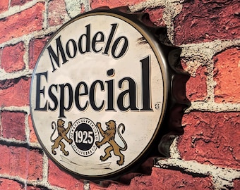 Modelo ビールサイン (14 インチ) マンケーブ ガレージ パティオ ホームデコレーション