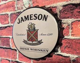 Letrero de whisky irlandés Jameson (14") Decoración para cueva de hombre, garaje, bar, patio y hogar