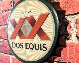 Cartel de cerveza Dos Equis (14") Mancave Garage Bar Patio Decoración del hogar